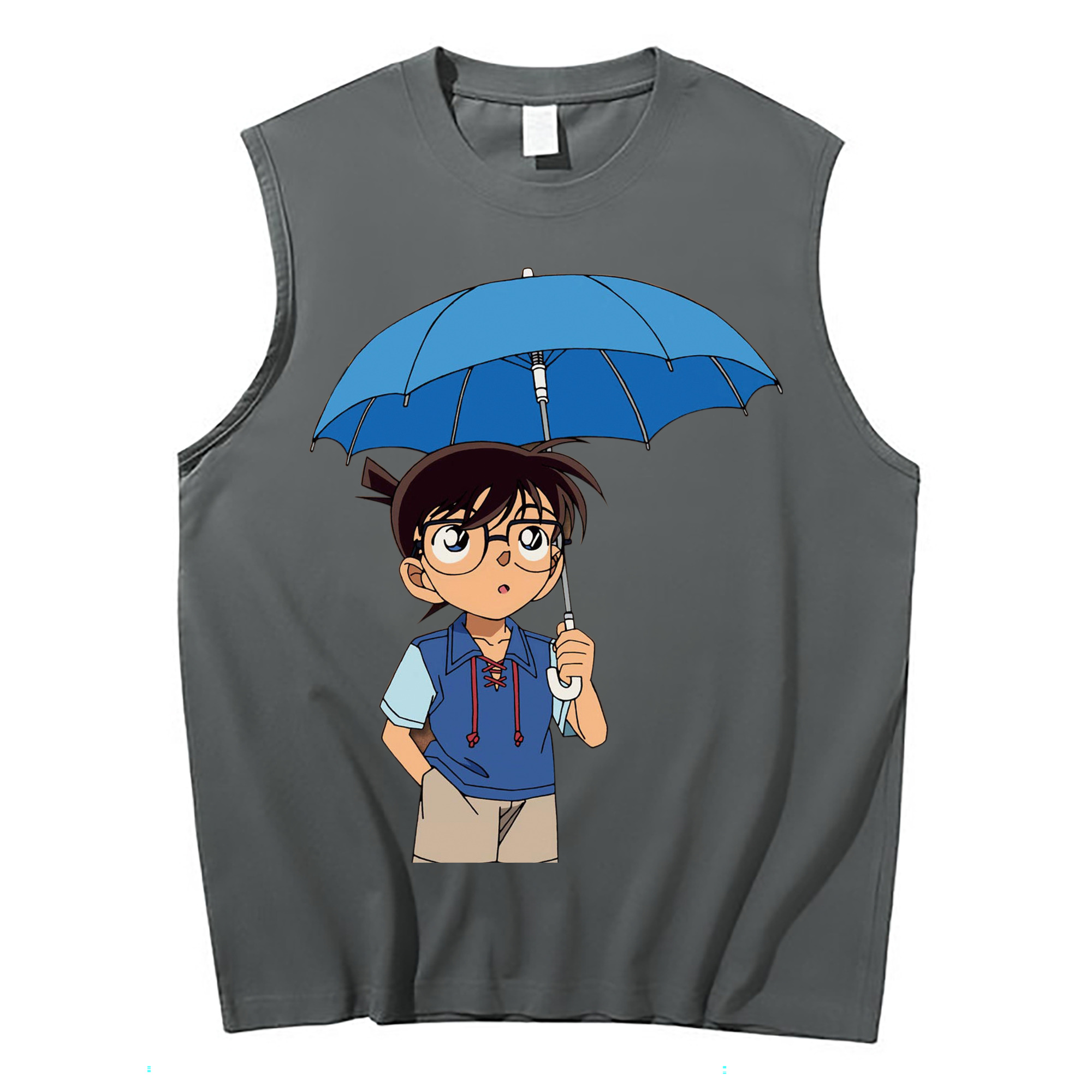 （画像用） 名探偵コナン 江戸川 コナン Detective Conan Conan Edogawa コットン100％タンクトップ（フロントプリント）